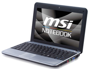 MSI Wind U115 Hybrid: ein Netbook mit langem Durchhaltevermögen. Foito: MSI