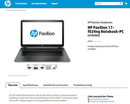 HP 17-f024ng – Einsteiger-Notebook zum Schnäppchenpreis